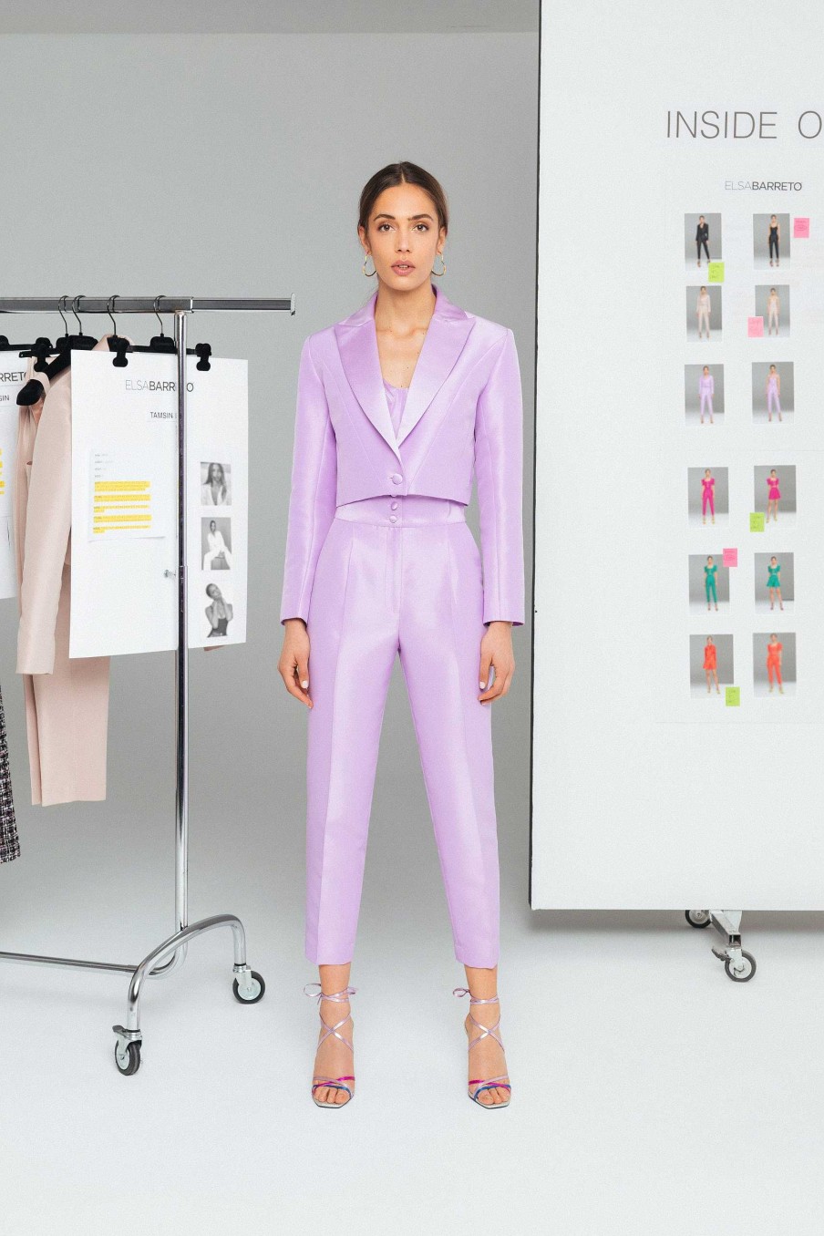 Casacos Elsa Barreto | Smoking Cropped Blazer Lilas