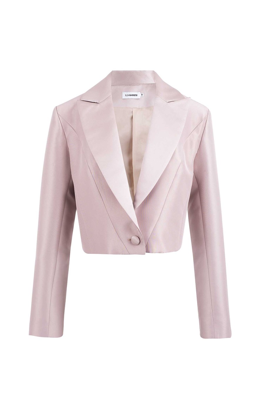 Casacos Elsa Barreto | Smoking Cropped Blazer Nude